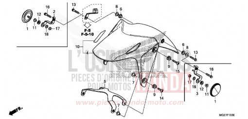 KOTFLUEGEL, VORNE CB500XAD de 2013